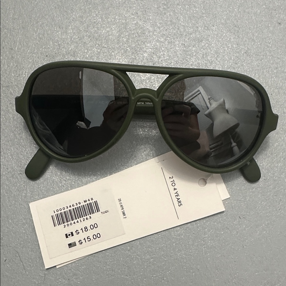 Janie and Jack Olive Green Aviator Sunglasses – NWT - Picture 3 of 5